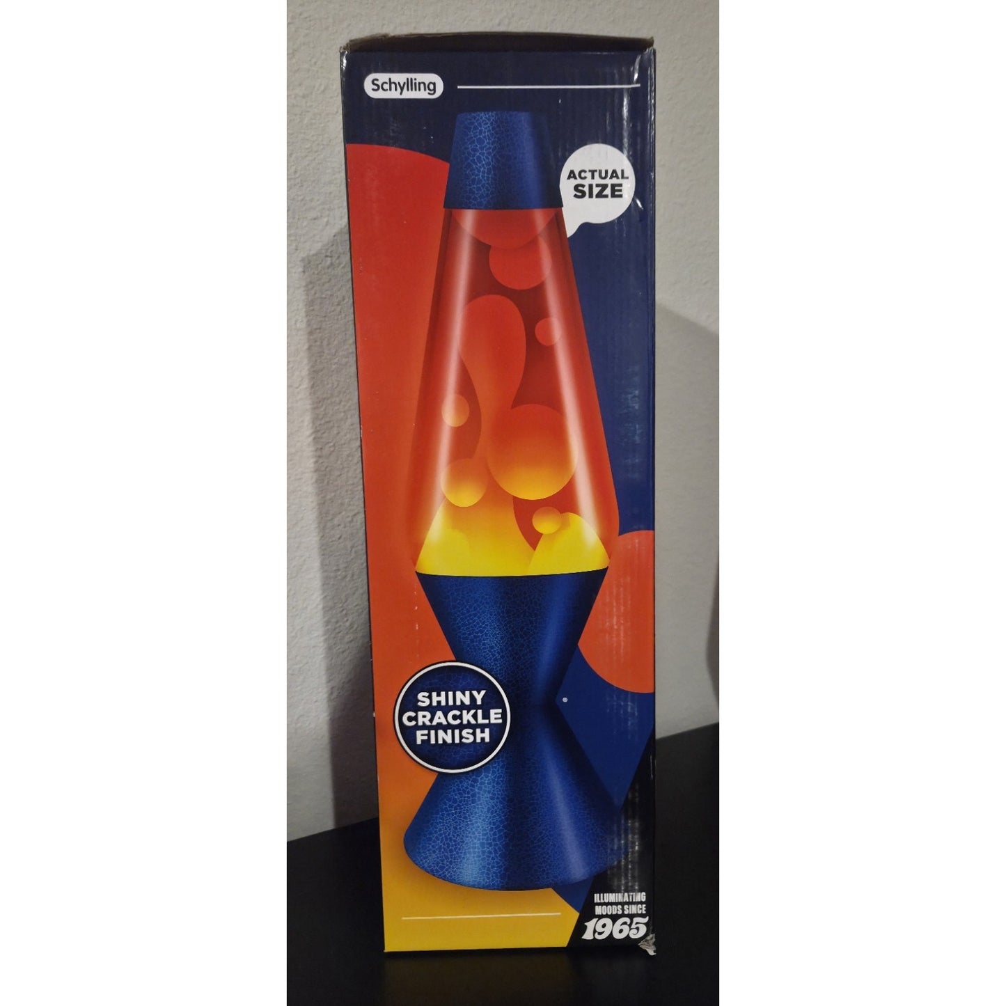 NEW Lava Lamp XL 52 Ounce 16.3 In Cracked Blue Base Red Pink Liquid Orange Lava