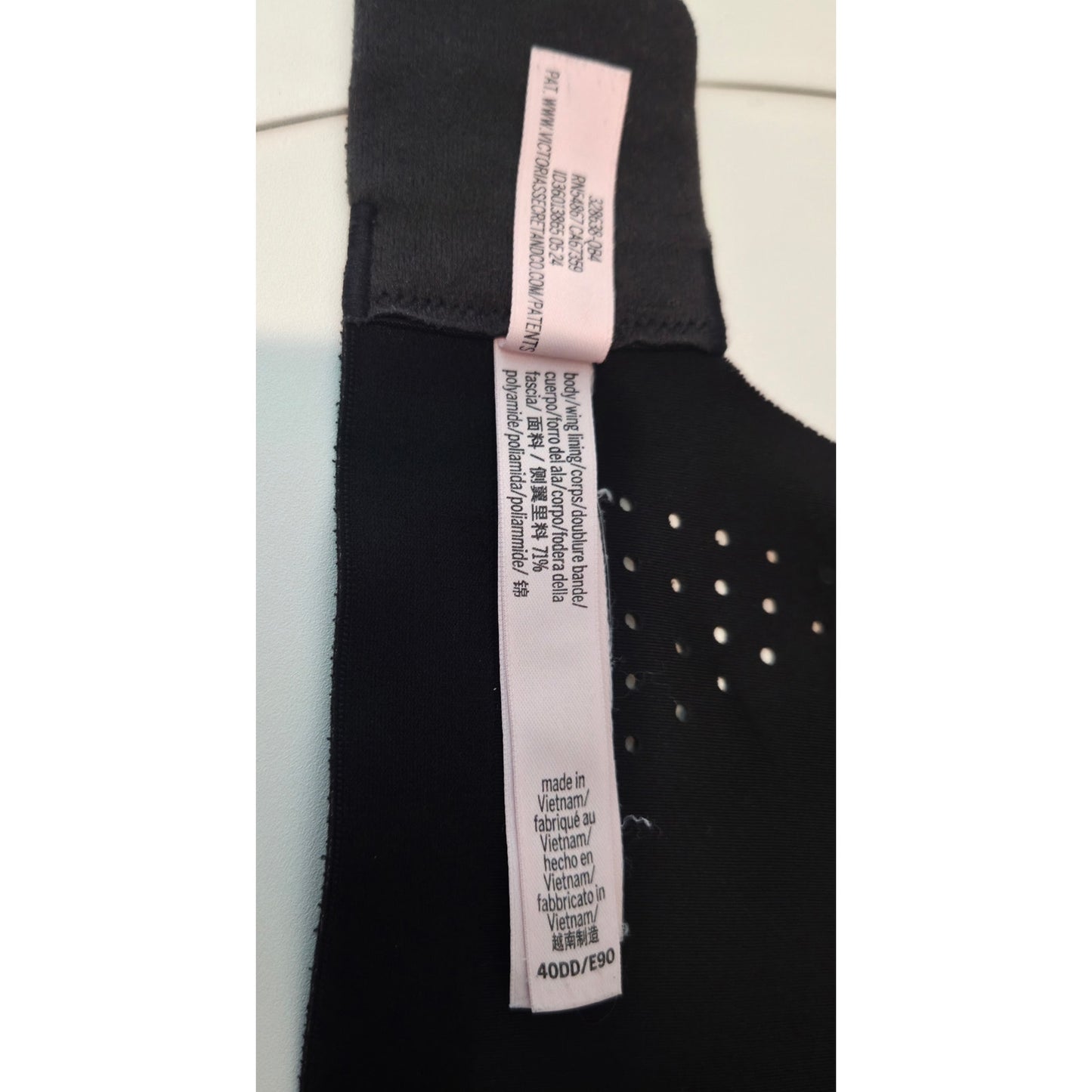 Victoria's Secret Sports Bra Perforated Mesh Black Size 40DD