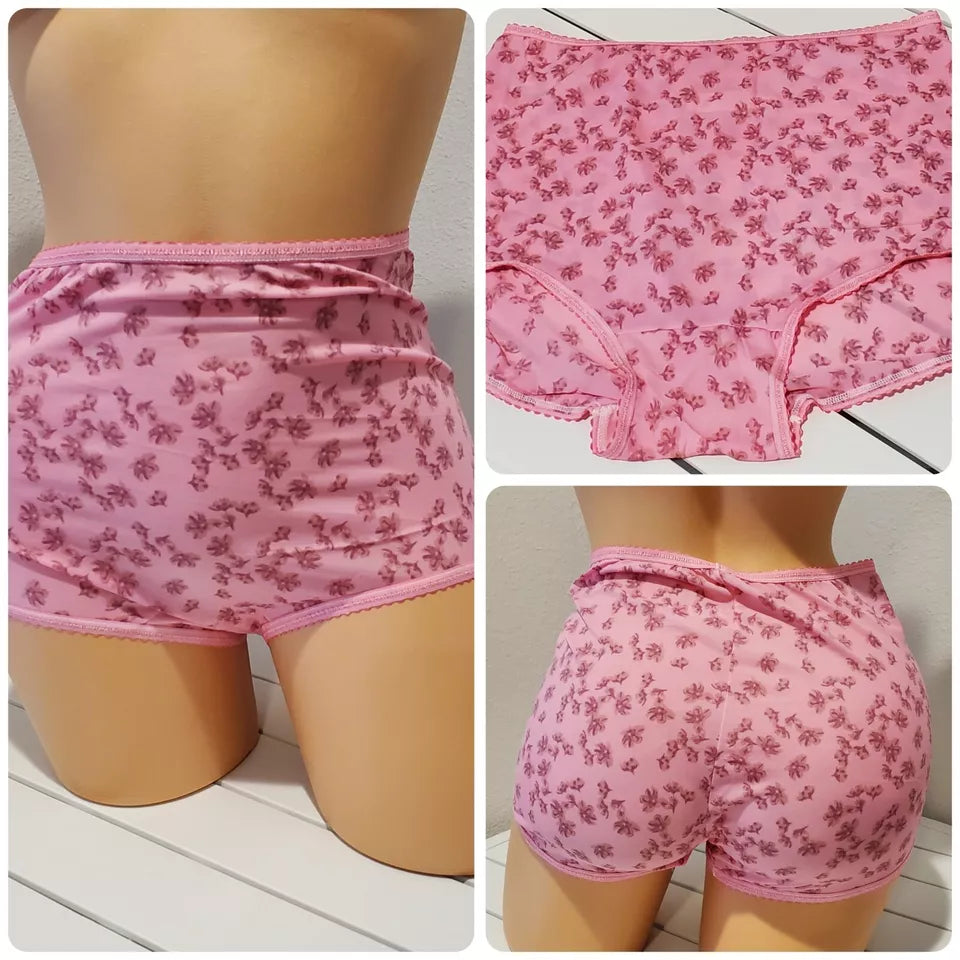 Bali Full Brief Panty Floral Print PINK Baby Doll 2633 - Star Vintage & More