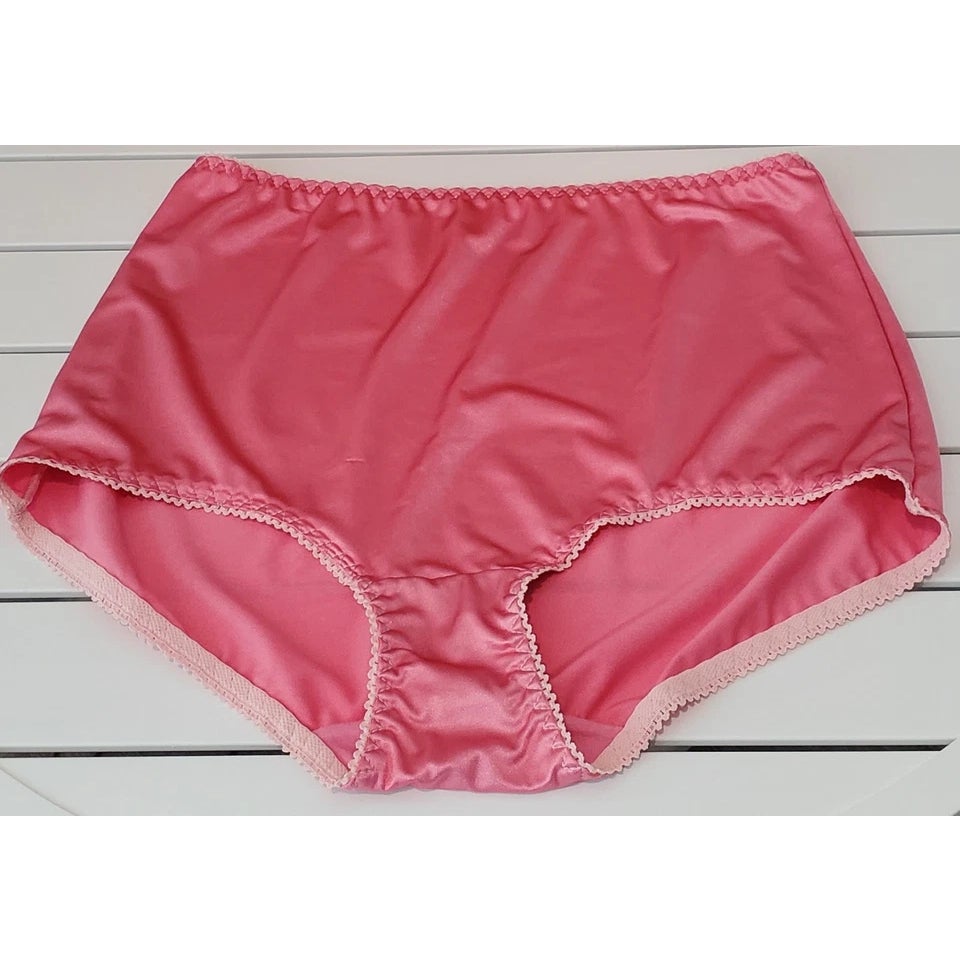 Vanity Fair 40301 Full Coverage Brief Panty Shiny Nylon Bubblegum Pink 10/3XL