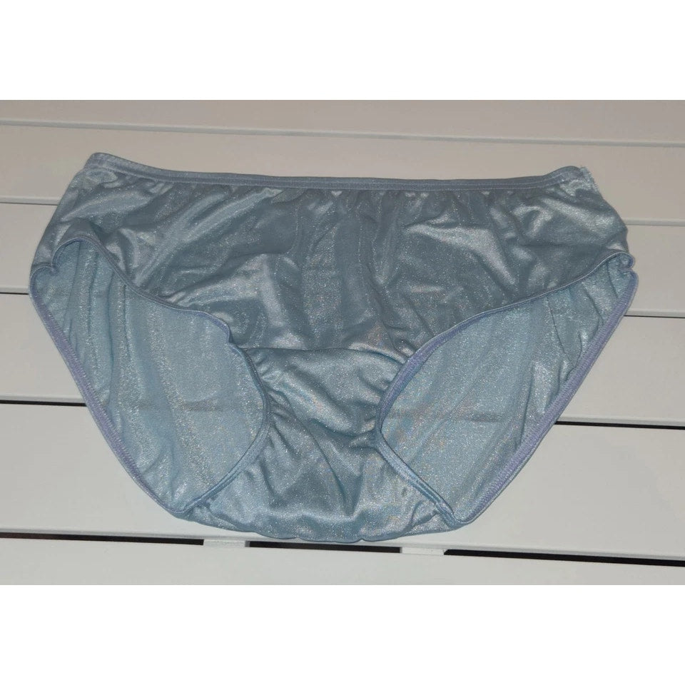 Shadowline 11032 Bikini Panty Shiny Nylon Full Cut Silky Blue Drift