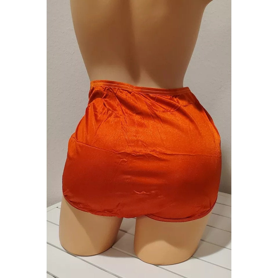 Vanity Fair Lace Nouveau Nylon Full Cut Panty Lace Shiny Orange PSL 2