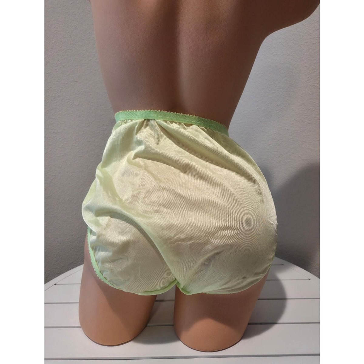 Shadowline 17842 Women's Hi Cut Panty Nylon Brief Full Coverage Poison Apple Green - Star Vintage & More