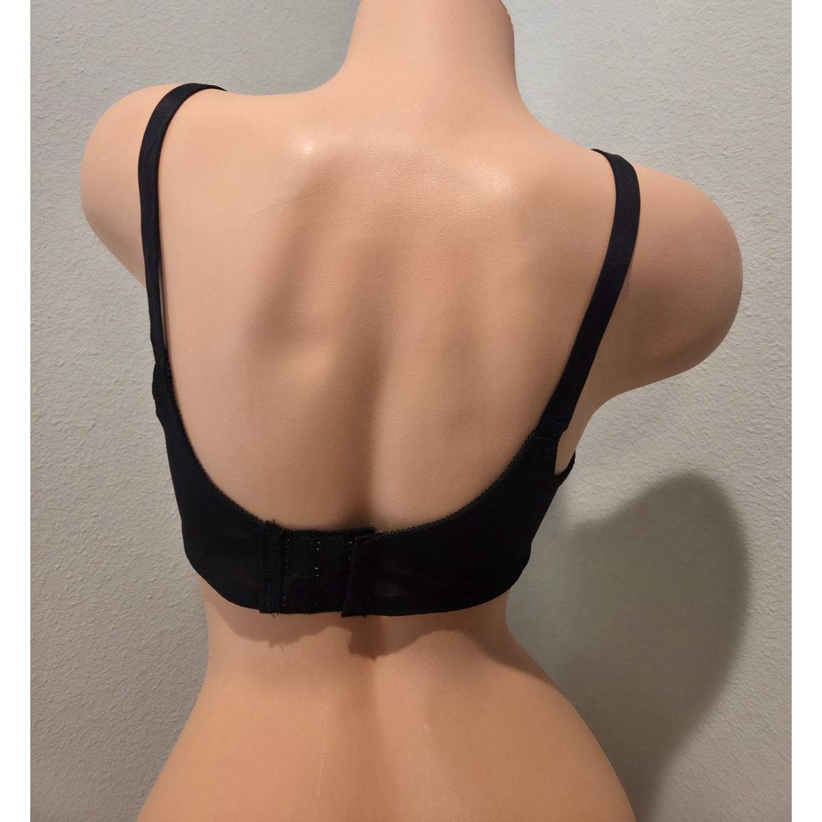 Bali 0180 Vintage Nylon Spandex Unlined Sheer Lace Underwire Bra Black 34C