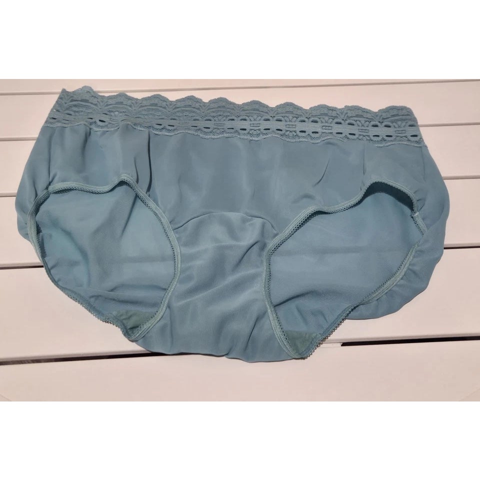 Olga Secret Hug Full Coverage Brief Panty Nylon Silky Hypersea Blue