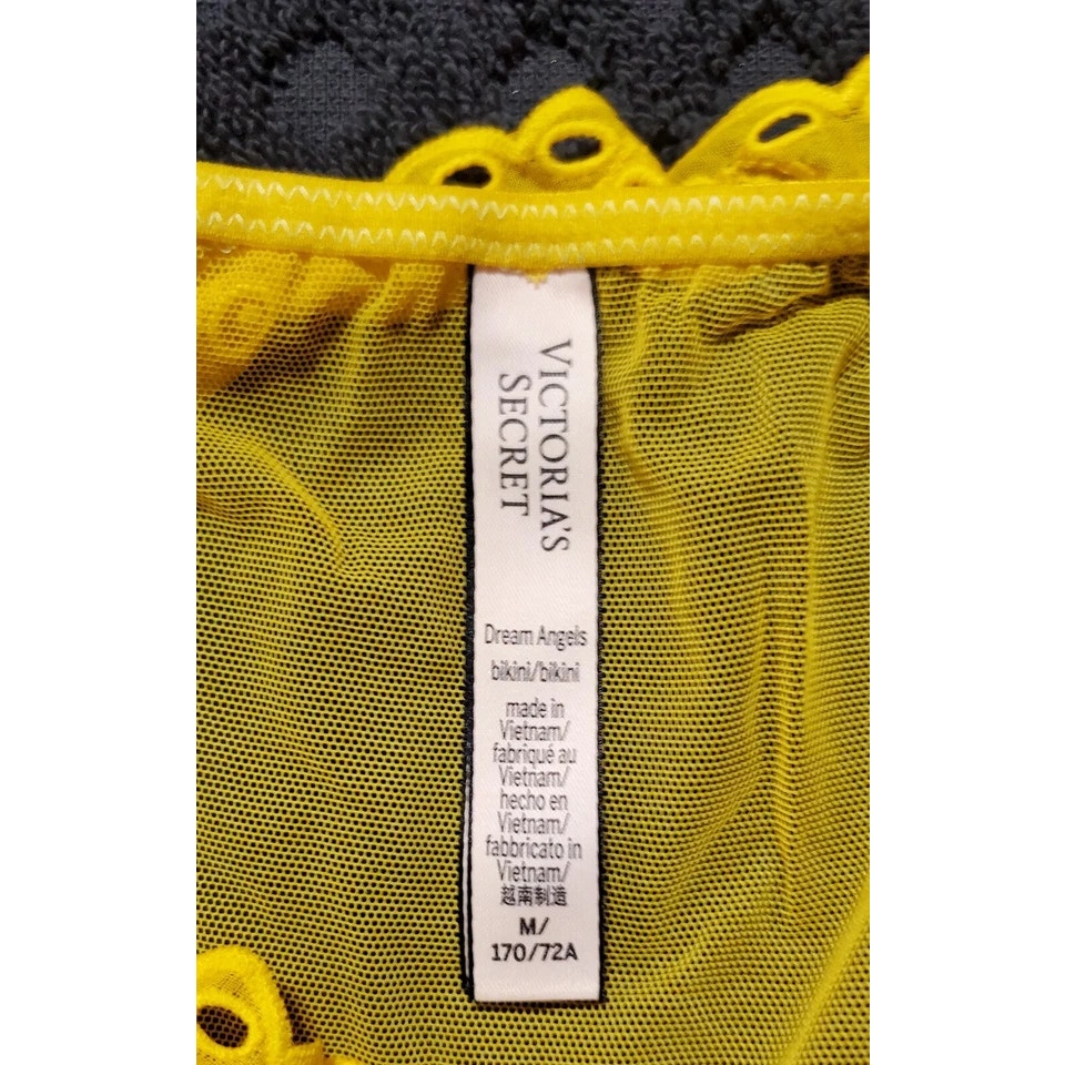 Victoria's Secret Dream Angels String Bikini Panty Sheer Ruffle Carnation Yellow