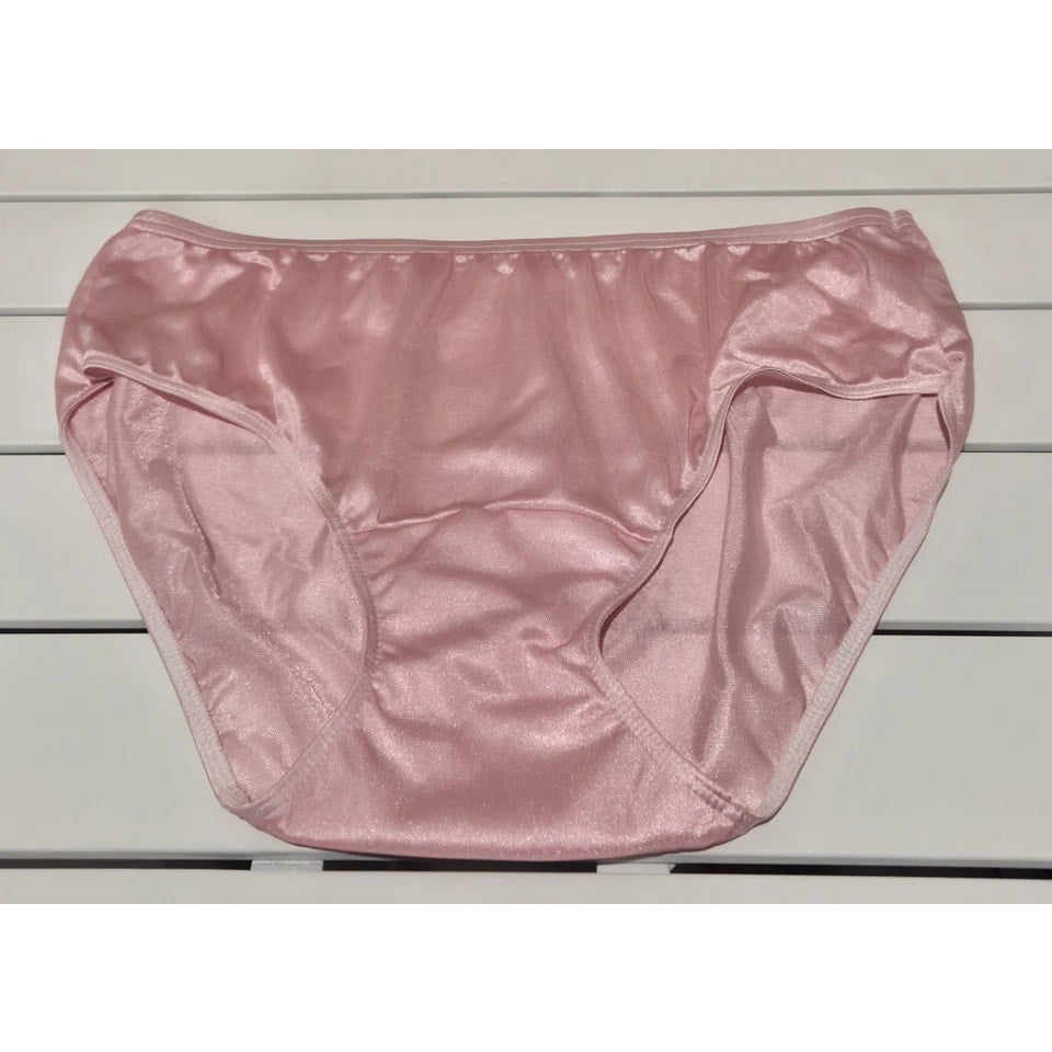 Shadowline 11032 Bikini Panty Shiny Nylon Full Cut Silky Princess Pink