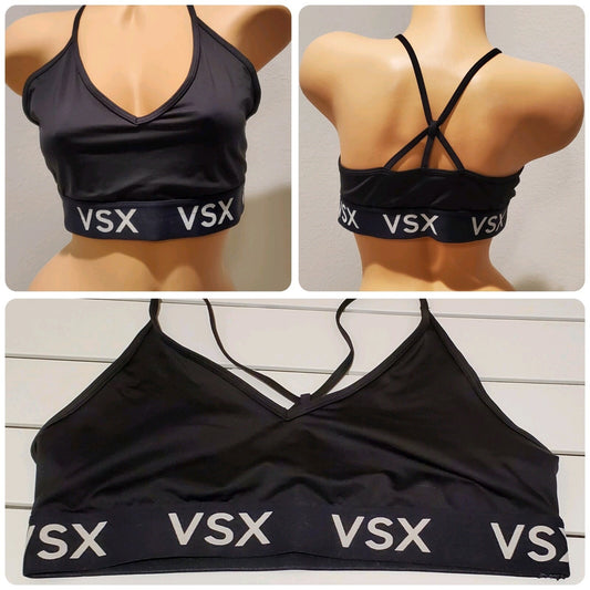 Victoria's Secret VSX Vintage Sports Bra Racerback Logo Black XL Star Vintage And More LLC
