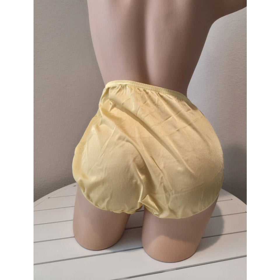 Shadowline 11032 Bikini Panty Shiny Nylon Full Cut Silky Sunbeam Yellow 10/3XL