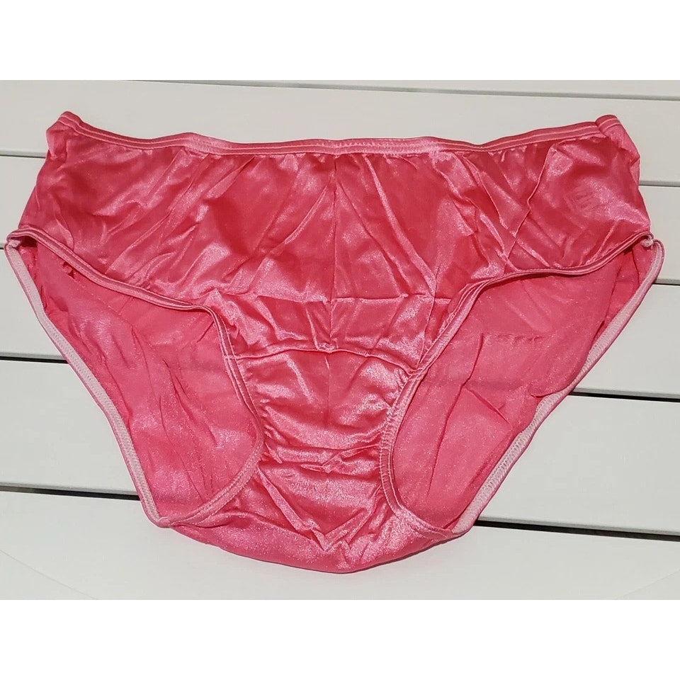 Shadowline 11032 Bikini Panty Shiny Nylon Full Cut Silky Pink Lip Gloss 7/L