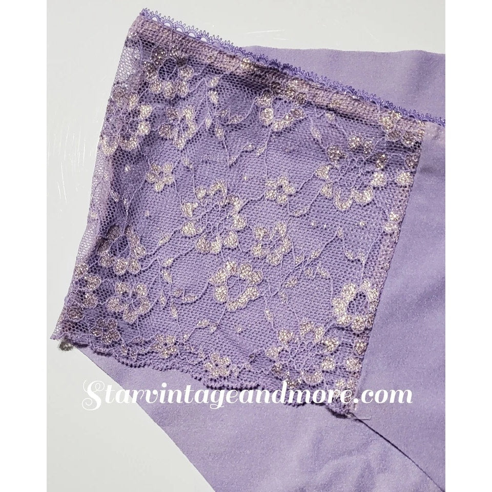 Victoria's Secret Stretch Satin Hiphugger Hipster Panty Lace Inset Purple Haze 9