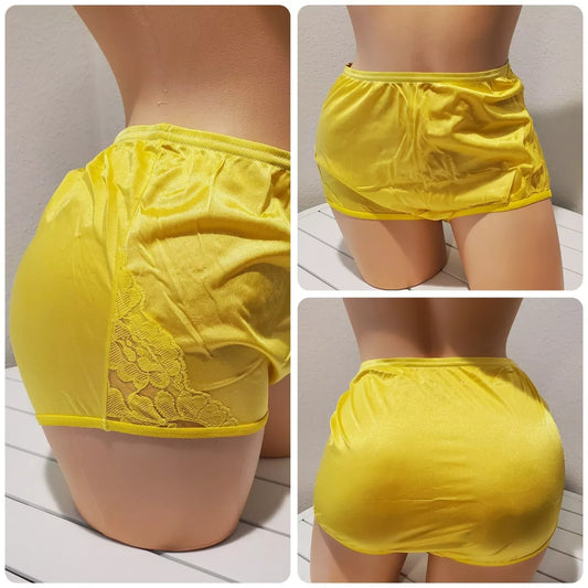 Vanity Fair Lace Nouveau Full Cut Brief Panty Carnation Yellow Sz 5-12 Star Vintage And More LLC