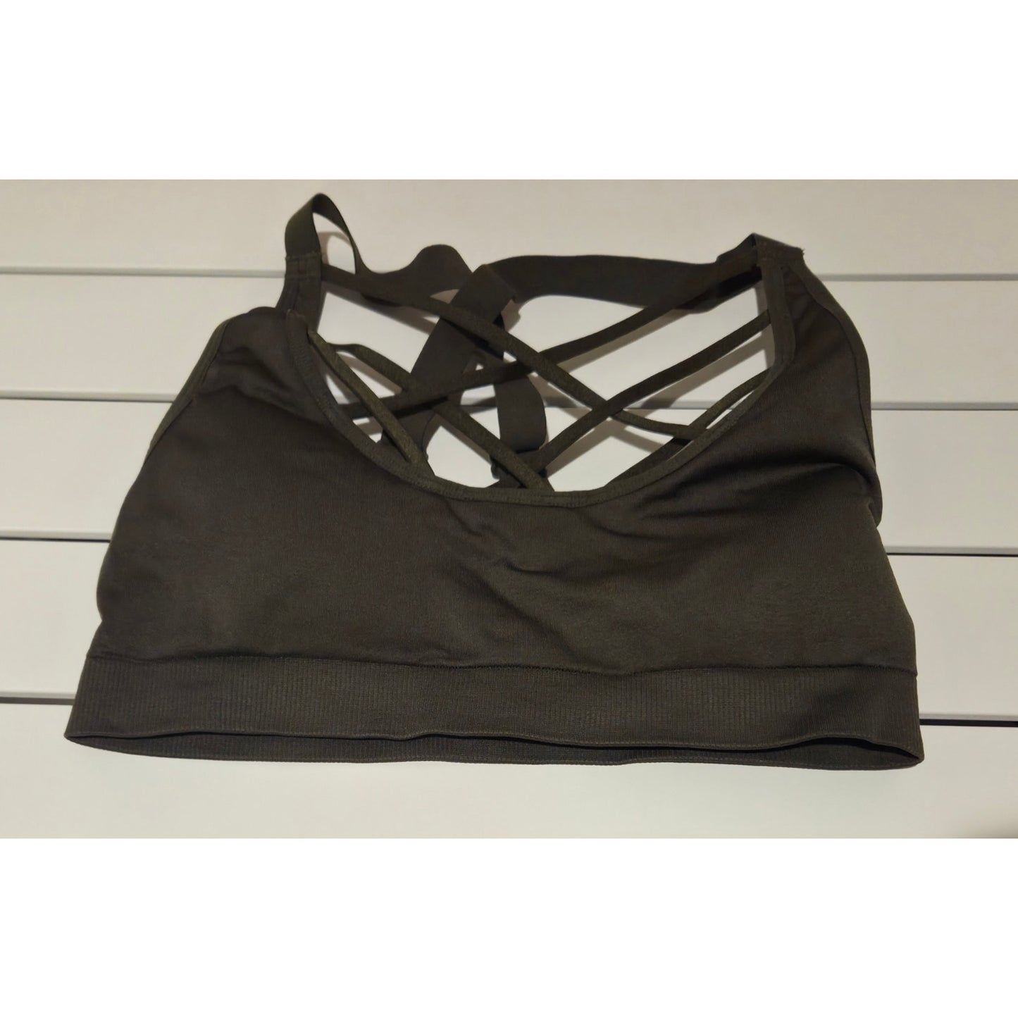 Victoria's Secret Victoria Sport Strappy Front Sports Bra Olive Green Size M
