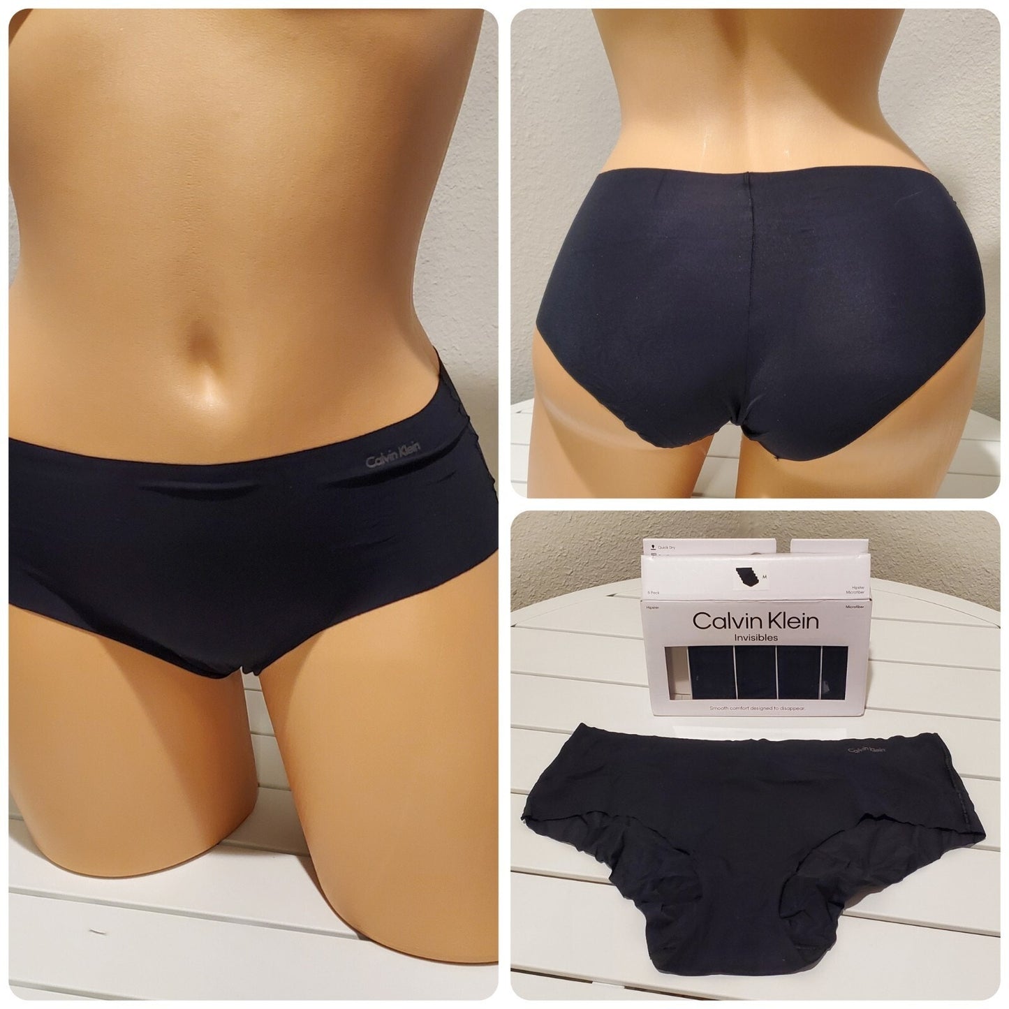 Calvin Klein Invisibles Silky Stretch Hipster Panty Set Black 5-Pack 6/M
