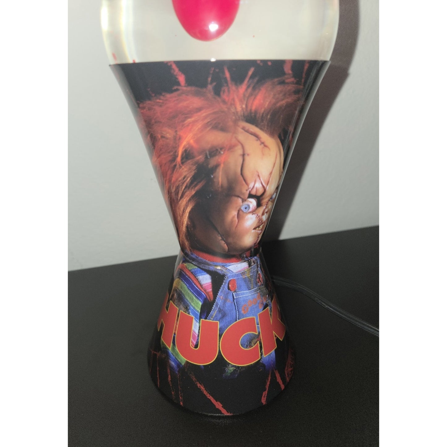 New Lava Lamp Chucky Child's Play 17" Lava 32 Oz Red Wax Clear Liquid Horror