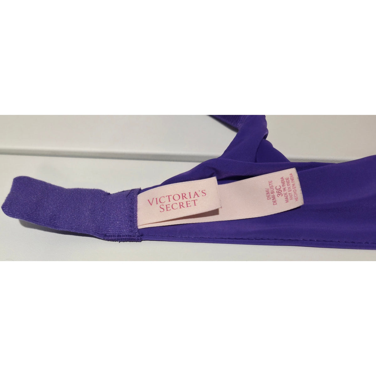 Victoria's Secret Demi Bra Nylon Convertible Straps Bright Purple 36C