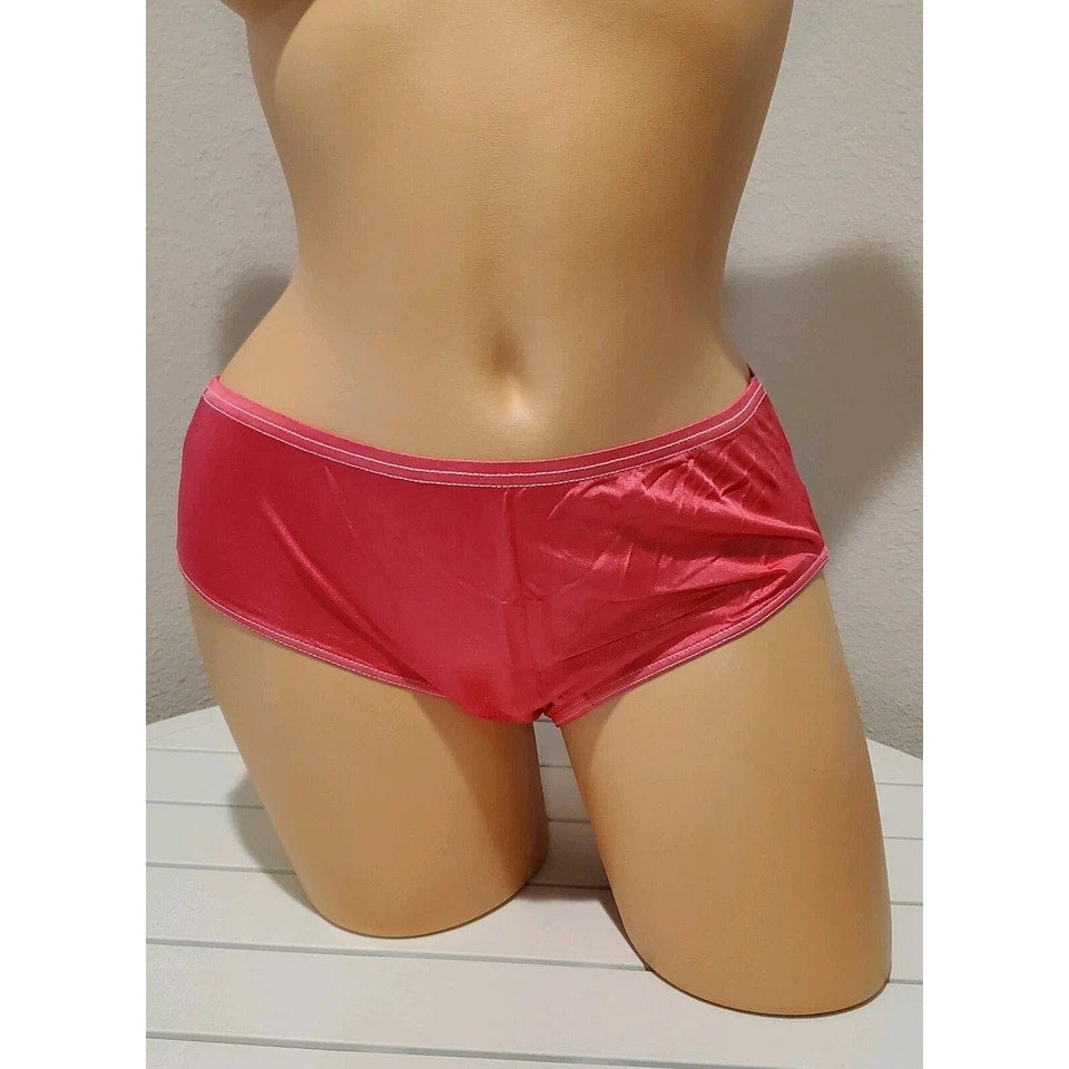 Shadowline 11032 Bikini Panty Shiny Nylon Full Cut Silky Peony Pink