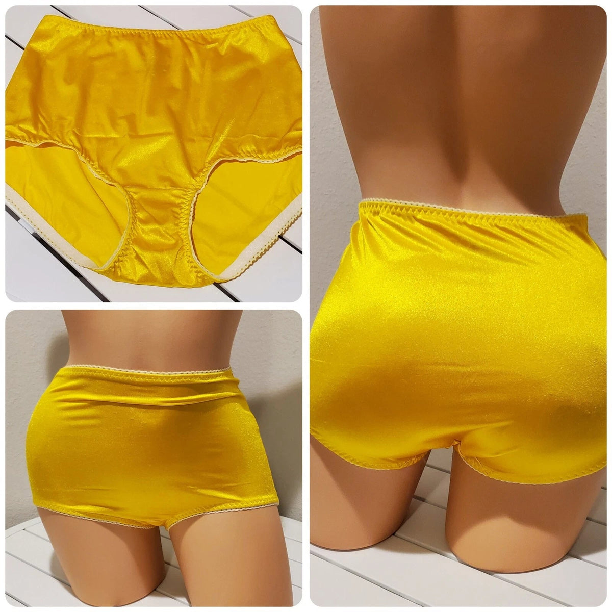 Vanity Fair 40301 Full Coverage Brief Panty Shiny Nylon Carnation Yellow