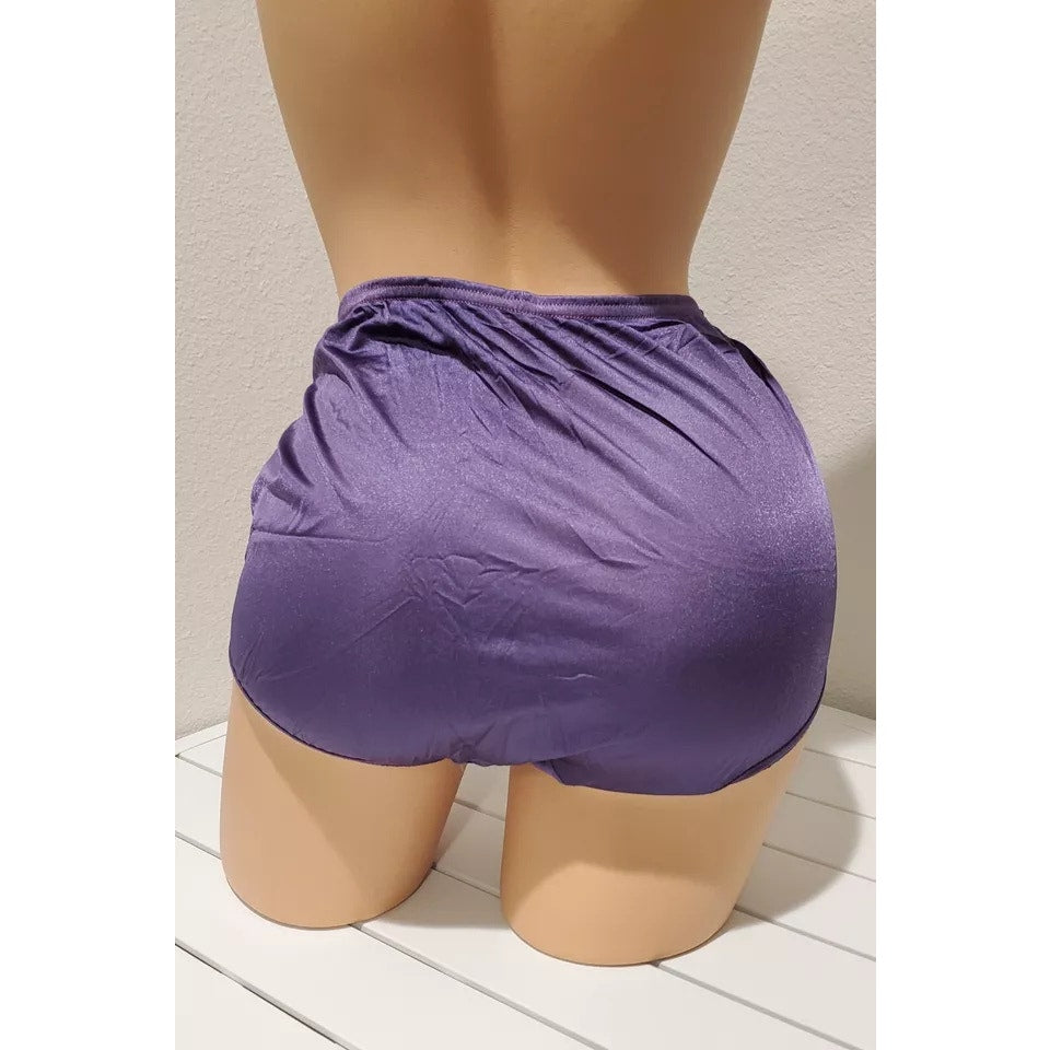 Vanity Fair Lace Nouveau Nylon Full Cut Panty Lace Shiny Dark Mood Purple