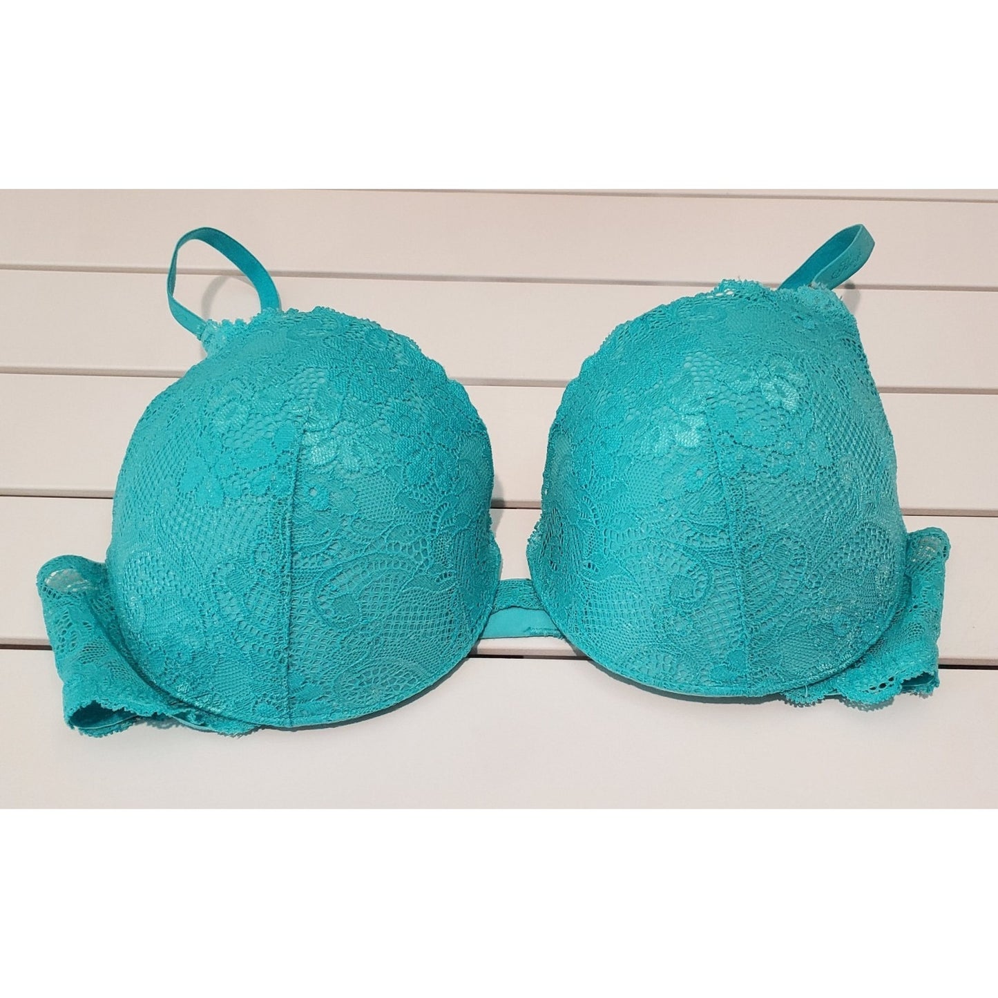 Victoria's Secret Angels Edition Vintage Nylon Blend Push Up Bra Floral Blue 36C