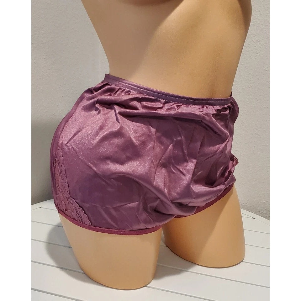Vanity Fair Lace Nouveau Nylon Full Cut Panty Lace Shiny Purple Night 8/XL