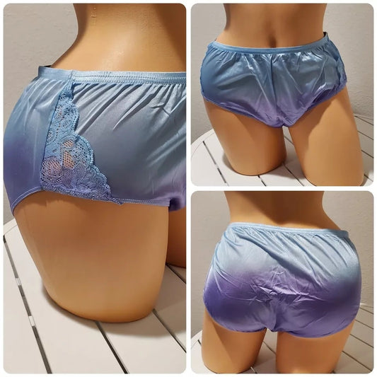 Shadowline 11182 Lace Insets Bikini Panty Shiny Nylon Full Cut Ombre Hypnotize Star Vintage And More LLC