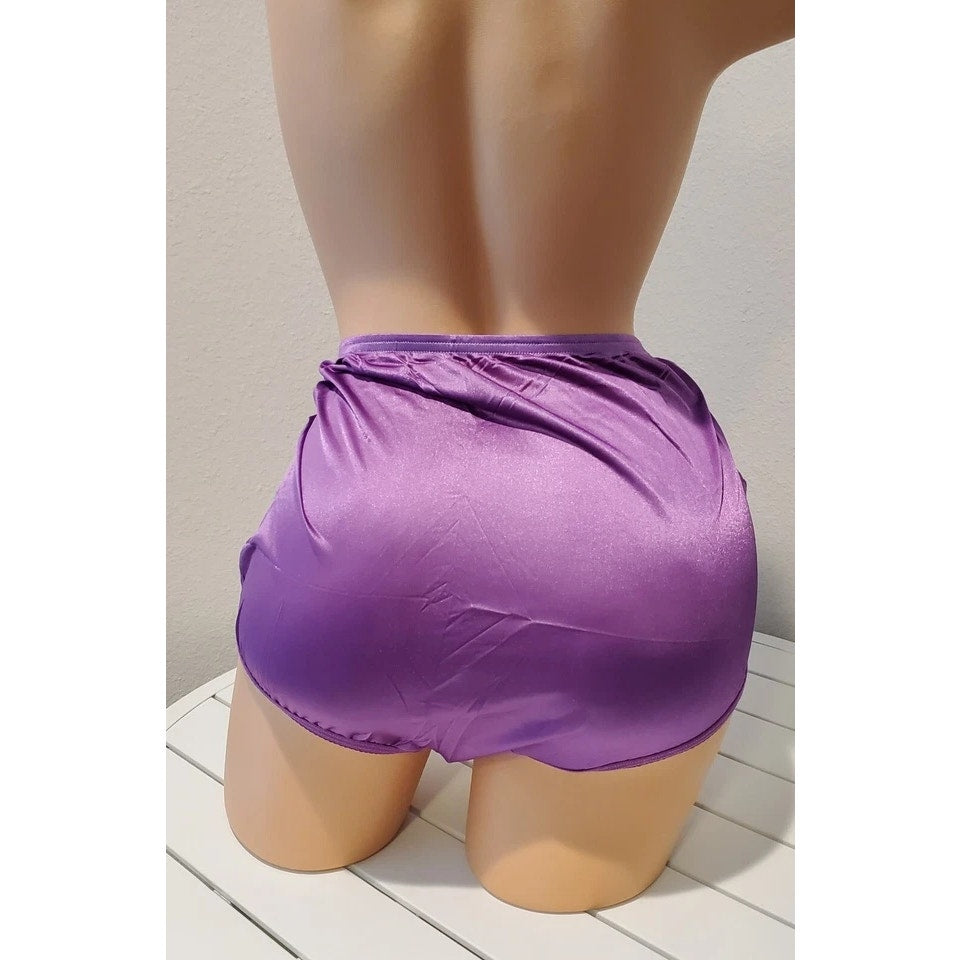 Vanity Fair Lace Nouveau Nylon Full Cut Panty Lace Shiny Wizard Purple 7/L
