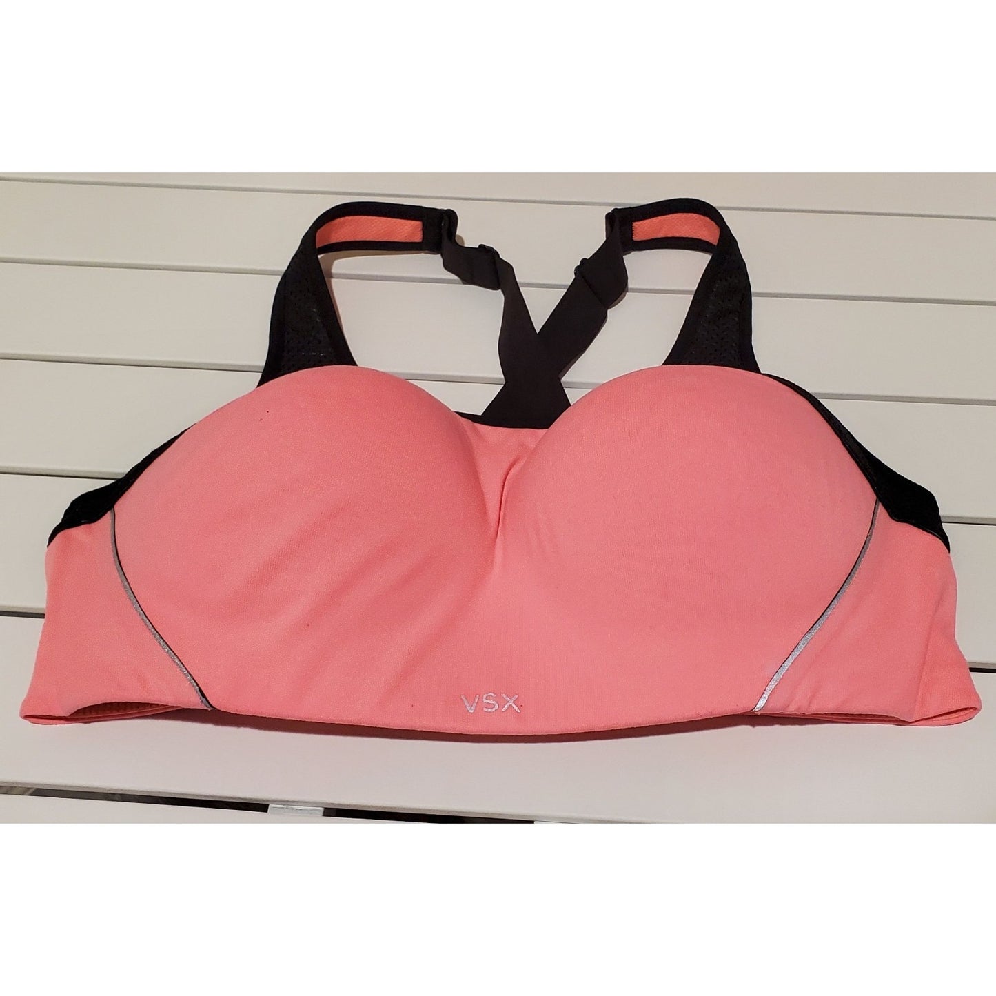 Victoria's Secret VSX Vintage Racerback Sports Bra Pink Black 38C
