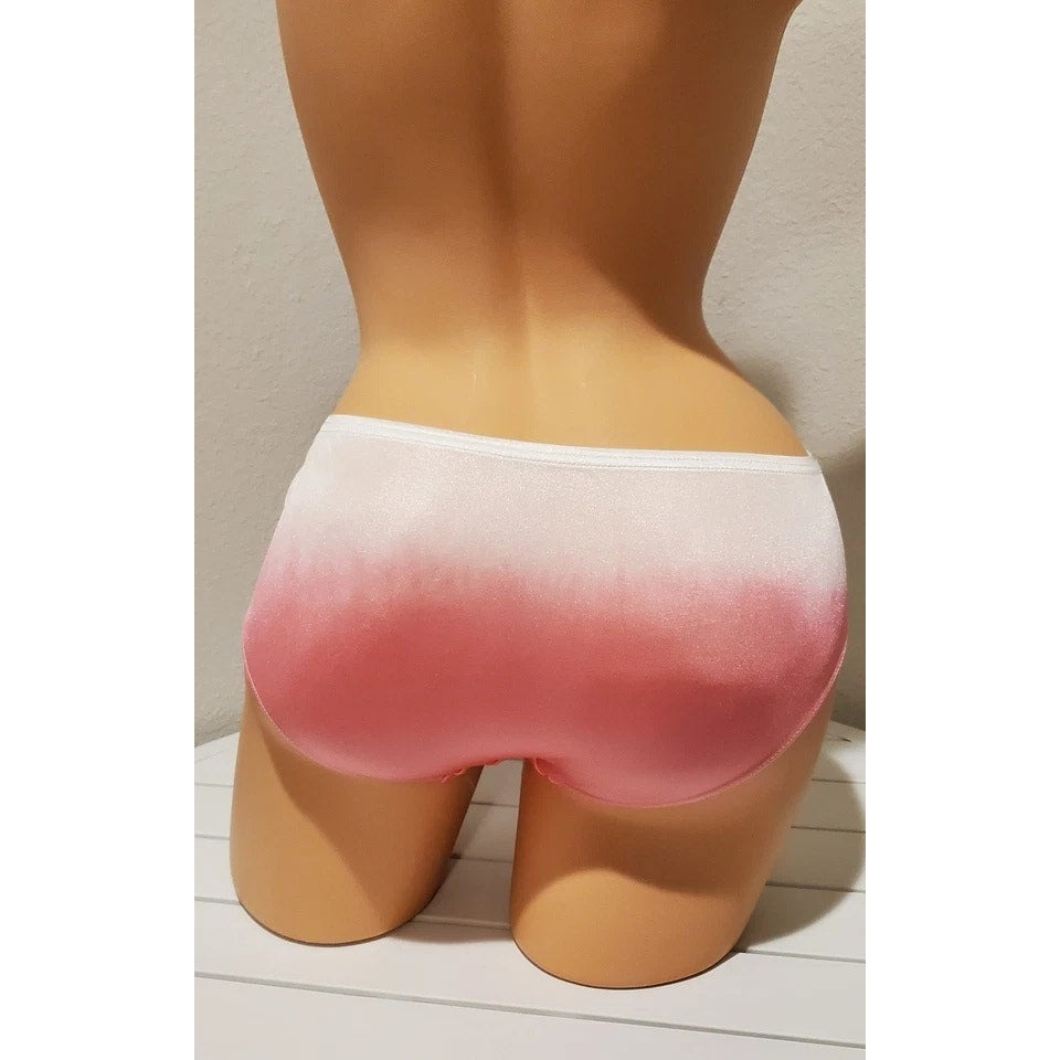 Shadowline 11182 Lace Insets Bikini Panty Shiny Nylon Intense Pink Static - Star Vintage & More