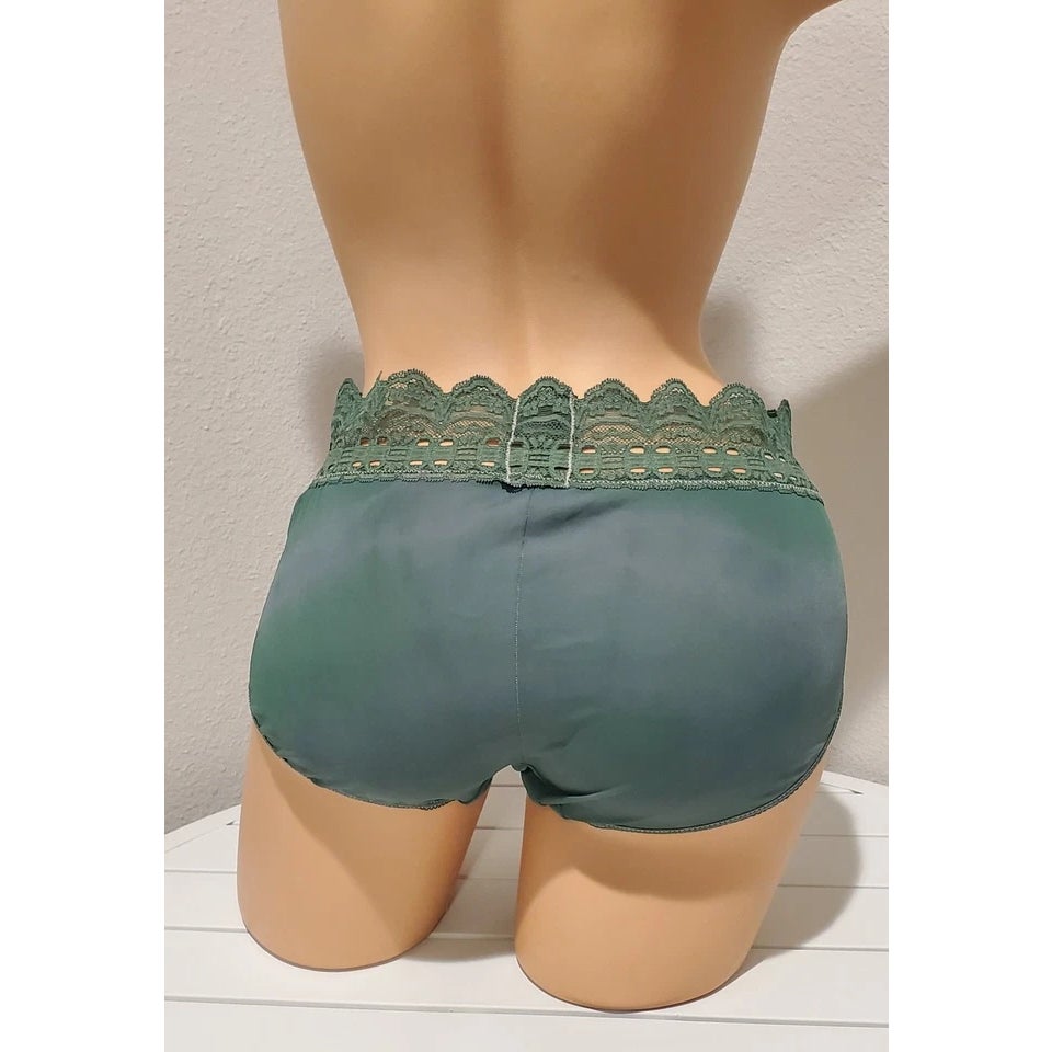 Olga Secret Hug Full Coverage Brief Panty Nylon Gray On Green Rainbow Shift 7/L