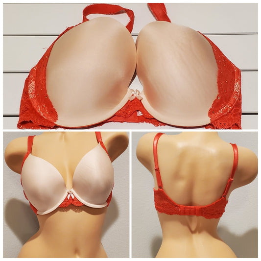Victoria's Secret Dream Angels Vintage Shine Lace Perfect Coverage Bra Pink 34DD Star Vintage And More LLC