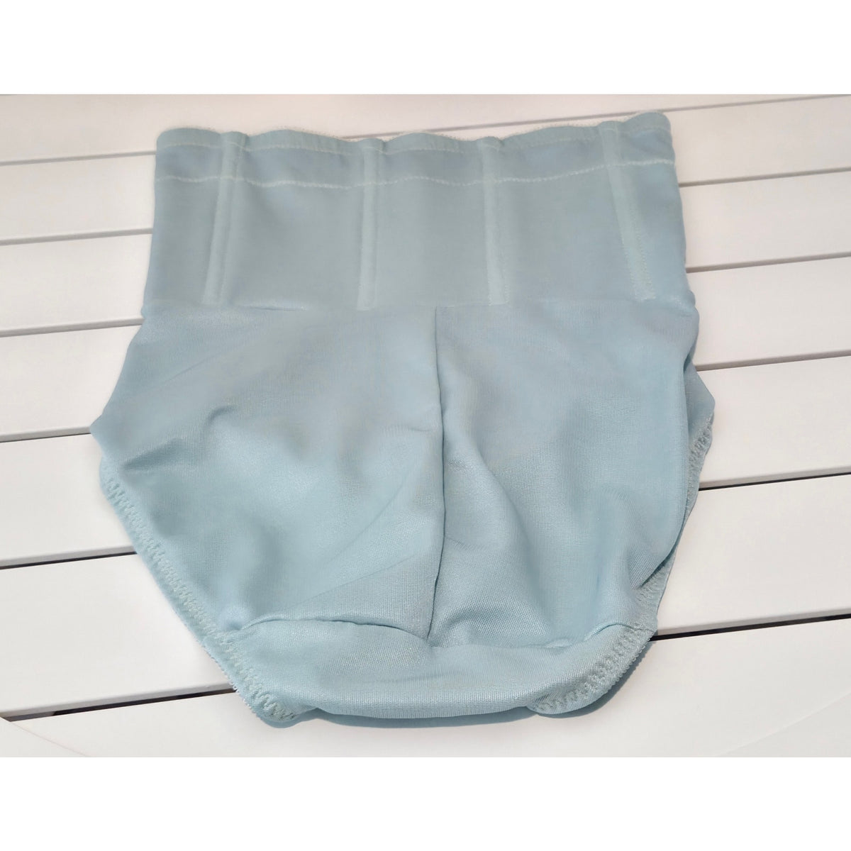 Cupid 5065 Nylon Spandex High Waist Shaping Brief Floral Satin Clear Blue M Rare