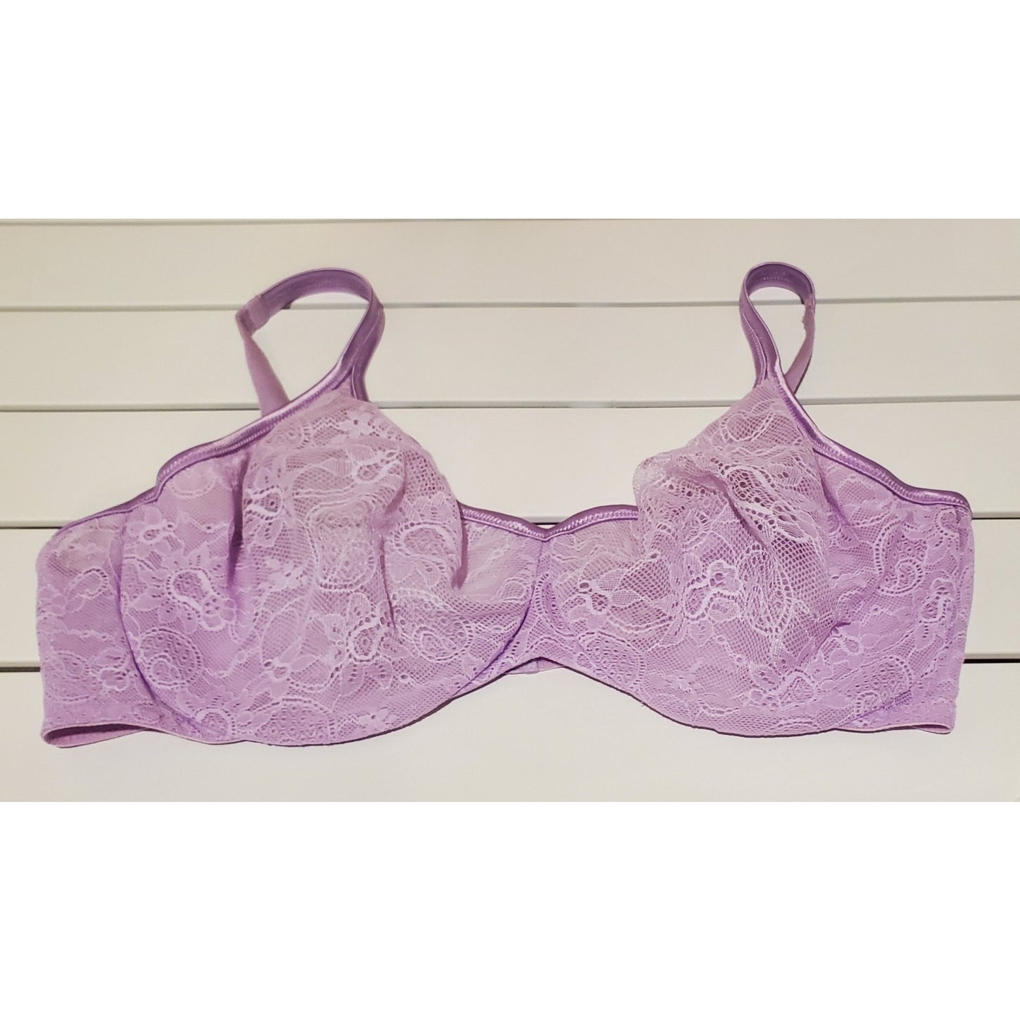 Victoria's Secret Vintage Floral Lace Unlined Bra Semi Sheer Purple 38DD