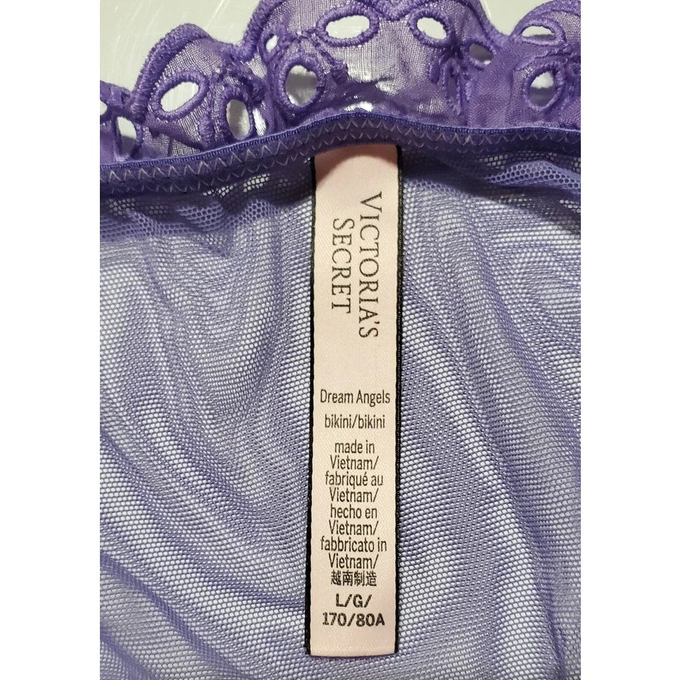 Victoria's Secret Dream Angels String Bikini Panty Sheer Ruffle Purple Jasmine 7