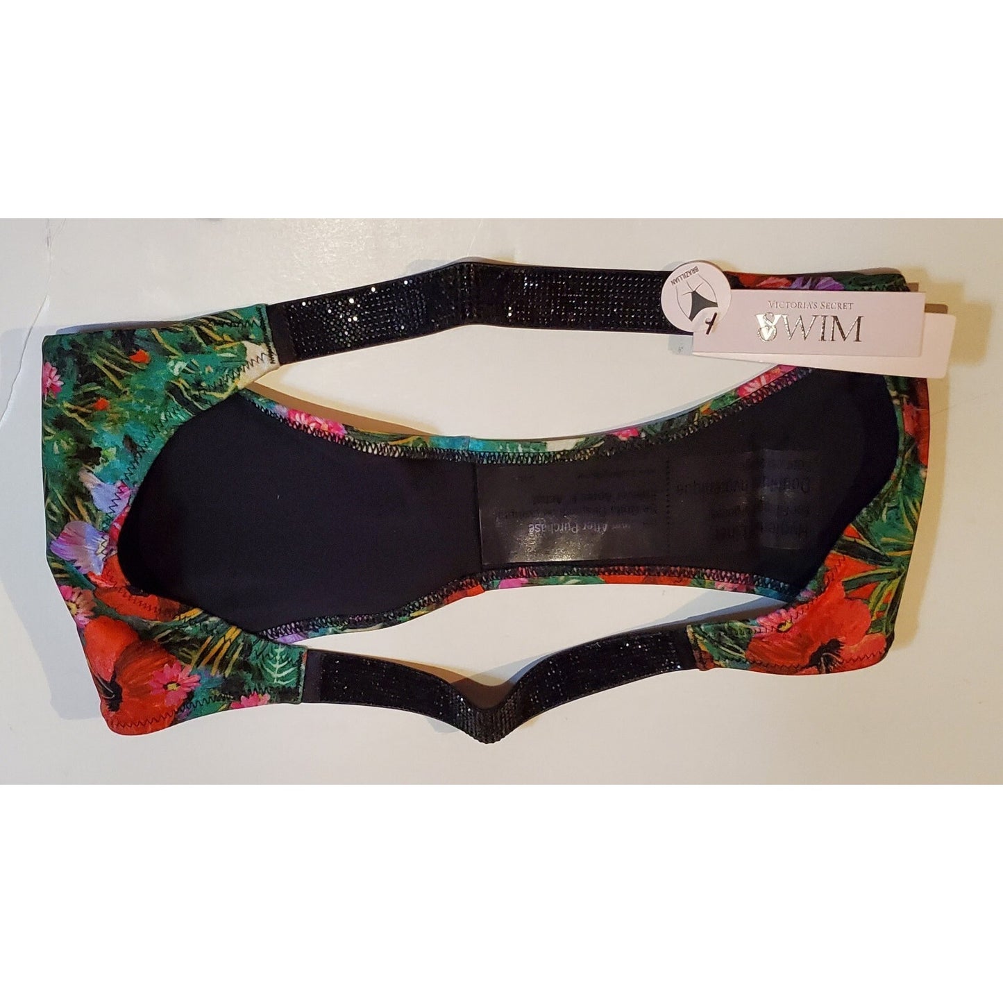 Victoria's Secret Swim Shine Brazilian Bikini Bottom Strap Floral Print 6/M