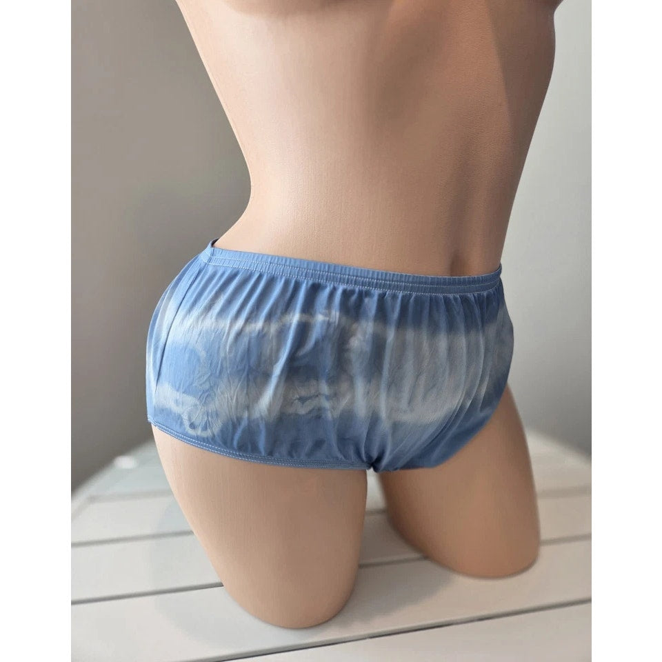Shadowline 11032 Bikini Panty Shiny Nylon Full Cut Silky Dove Blue Rainbow 10