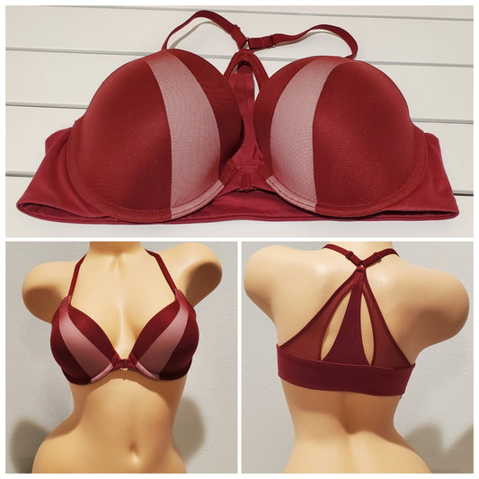 Victoria's Secret Body by Victoria Vintage Perfect Shape Push-Up Bra Maroon 34C Star Vintage And More LLC