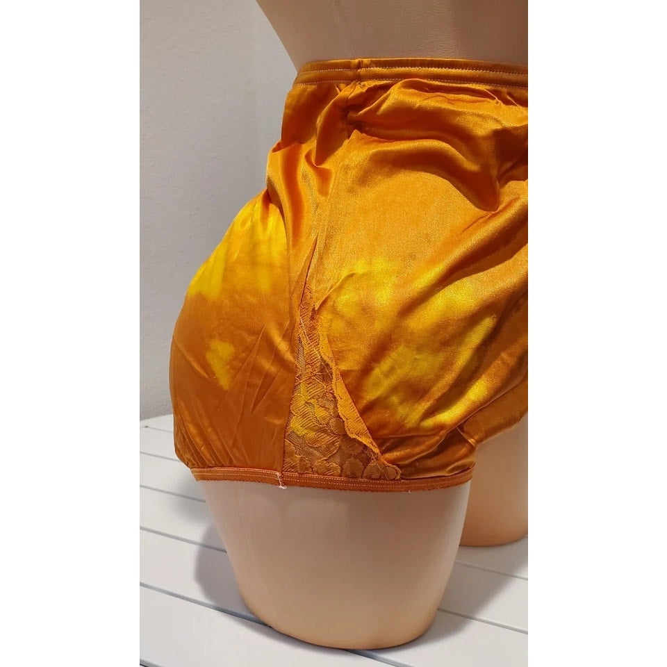 Vanity Fair Lace Nouveau Nylon Full Cut Panty Caliente Sunburst Yellow Orange 9