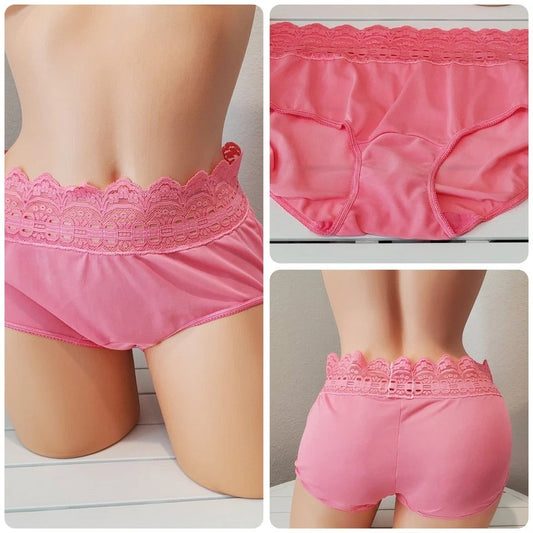 Olga Secret Hug Full Coverage Brief Panty Nylon Pink Grapefruit 7/L Star Vintage And More LLC