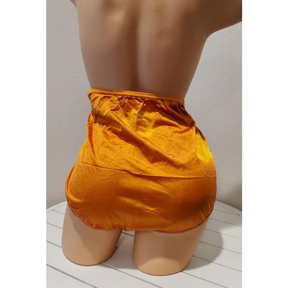 Vanity Fair Lace Nouveau Nylon Full Cut Panty Caliente Sunburst Yellow Orange 9