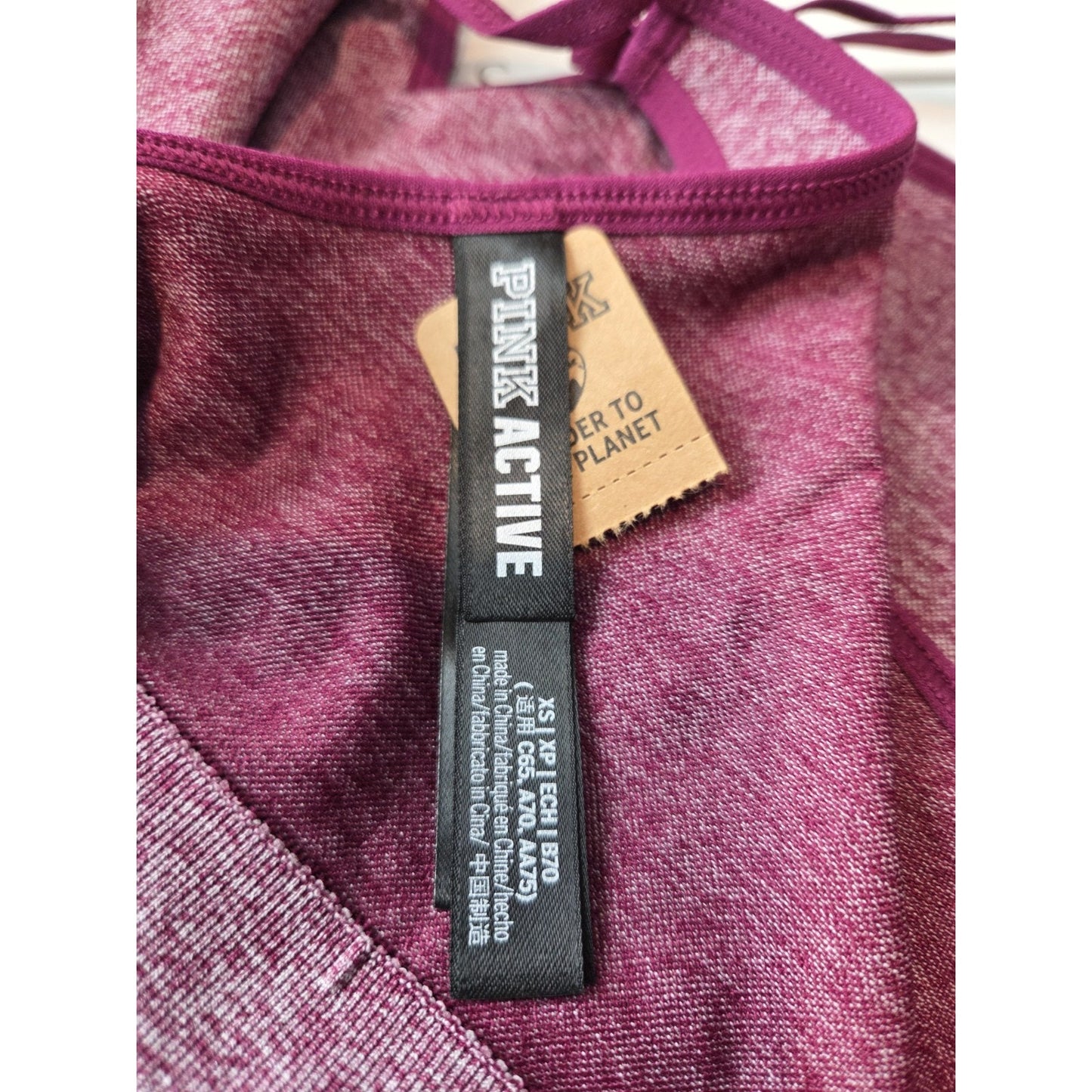 Victoria's Secret PINK Active Seamless Sports Bra Maroon Marl XS