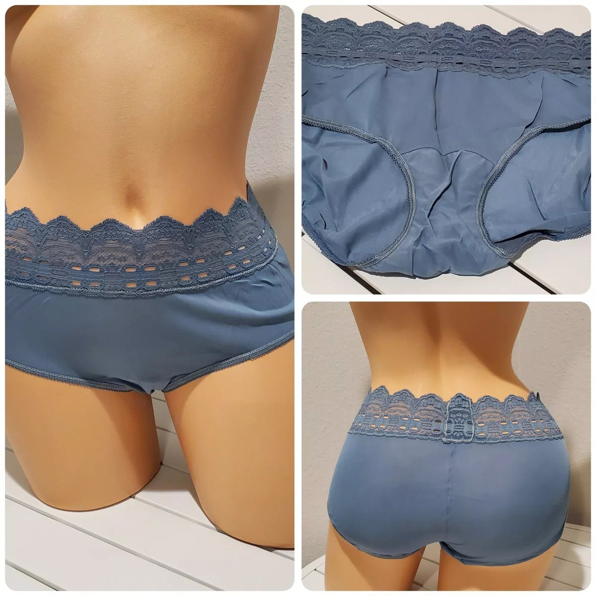Olga Secret Hug Full Coverage Brief Panty Nylon Silky Agate Blue