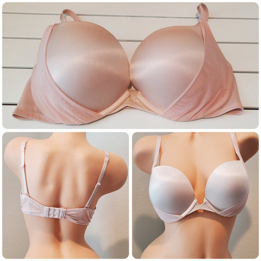 Victoria's Secret Vintage Chiffon Overlay Push-Up Demi Bra Multiway Pink 36D Star Vintage And More LLC