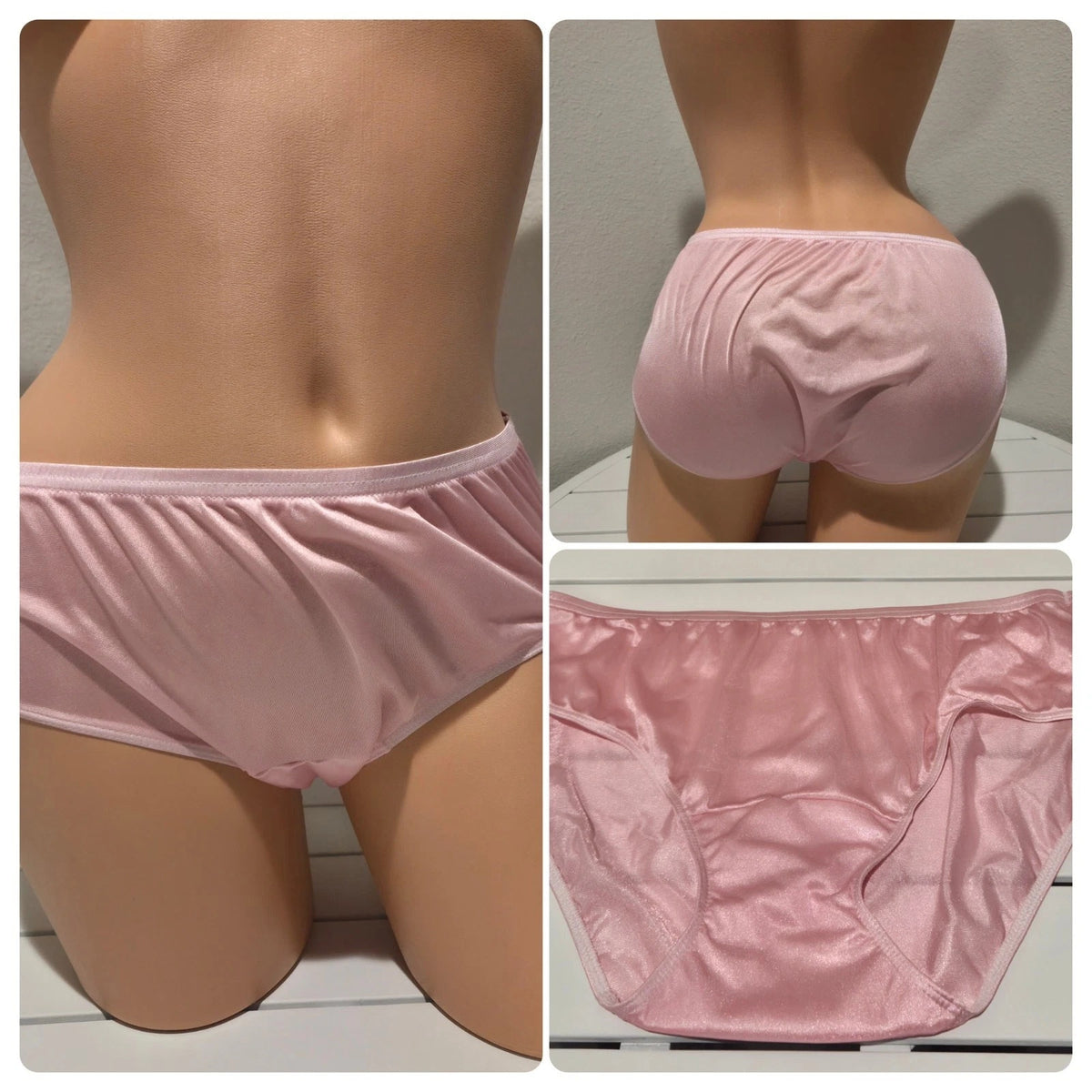 Shadowline 11032 Bikini Panty Shiny Nylon Full Cut Silky Princess Pink