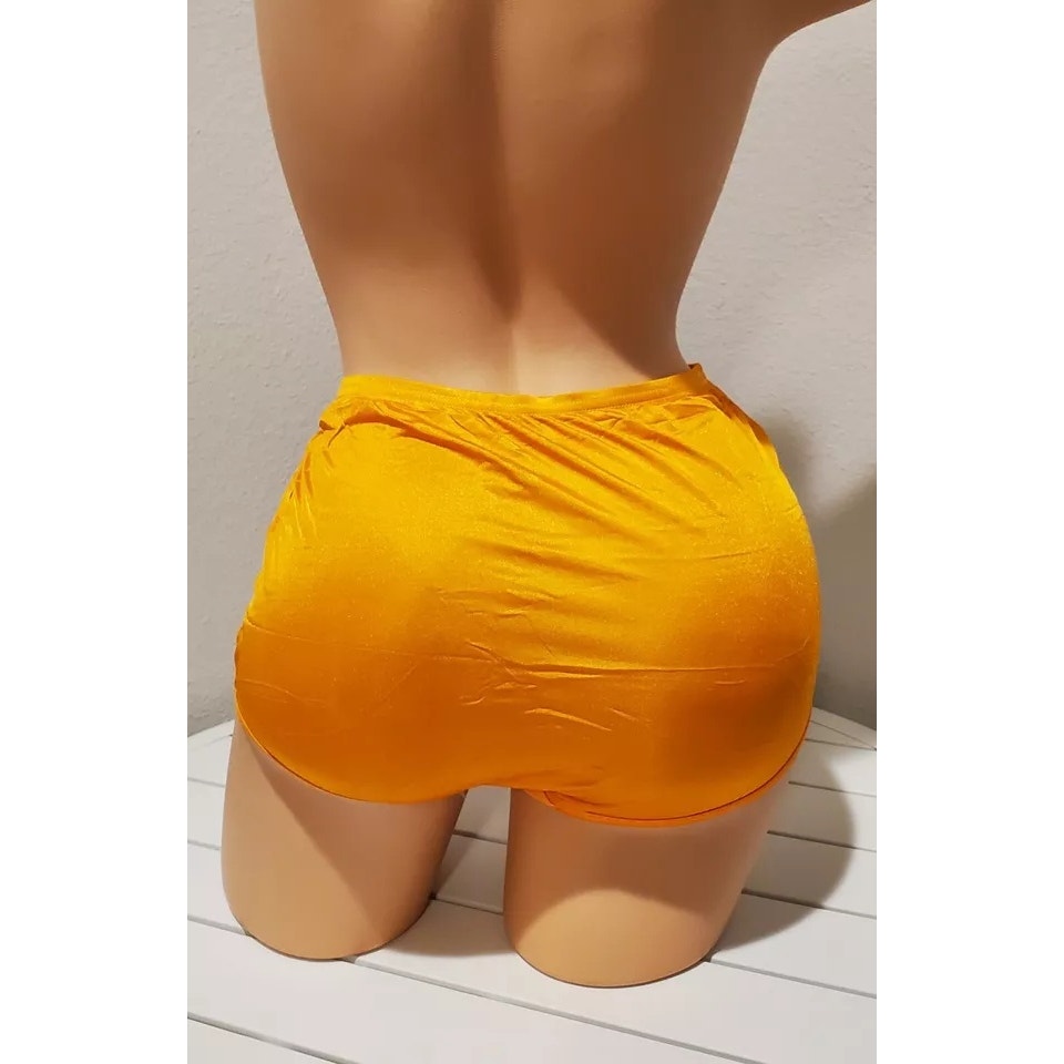 Vanity Fair Lace Nouveau Nylon Full Cut Panty Lace Shiny Neon Orange 6/M