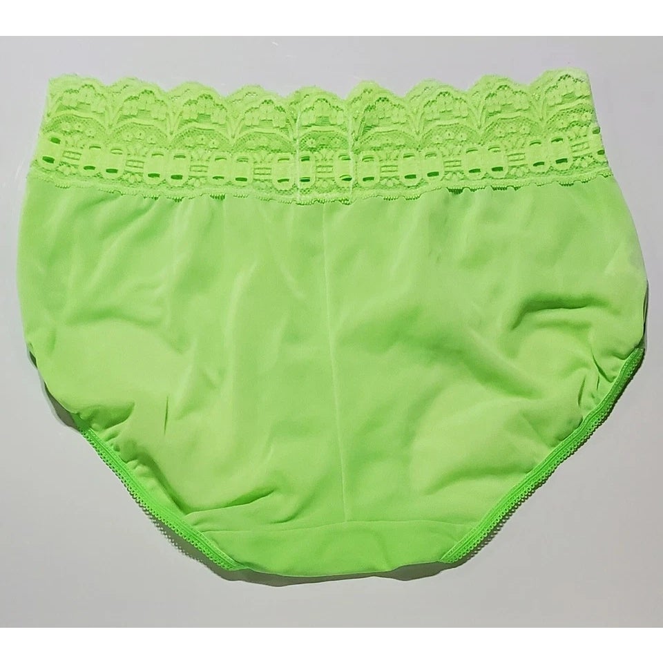 Olga Secret Hug Full Coverage Brief Panty Nylon Silky Citron Green