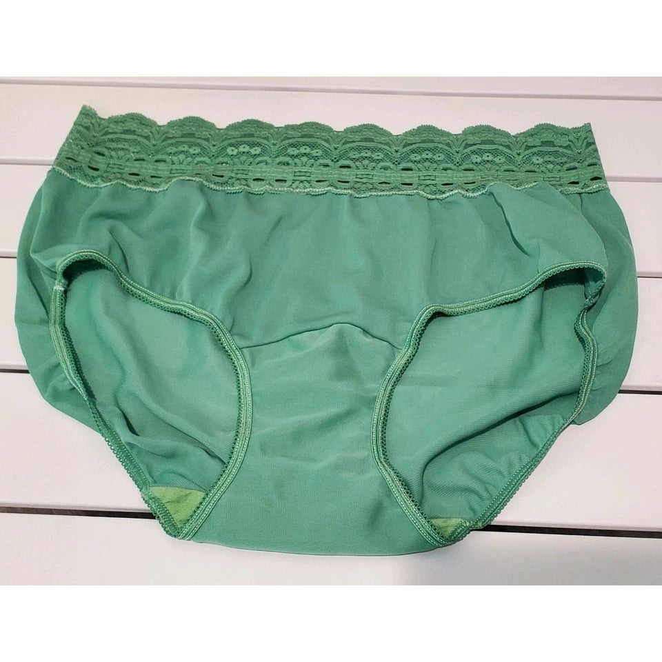 Olga Secret Hug Full Coverage Brief Panty Nylon Silky Irish Green