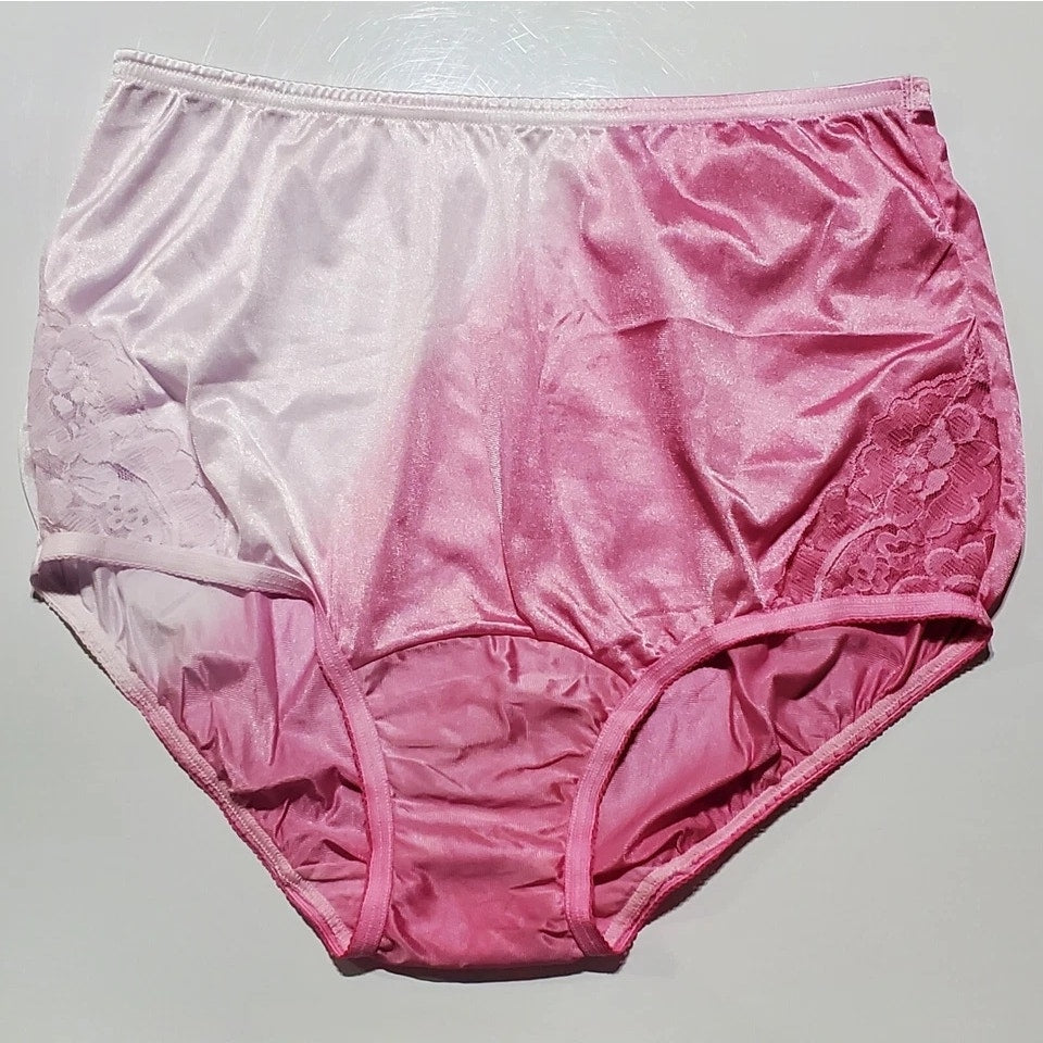Vanity Fair Lace Nouveau Nylon Full Cut Panty Ombre Vixen Pink Side Kick 5/S