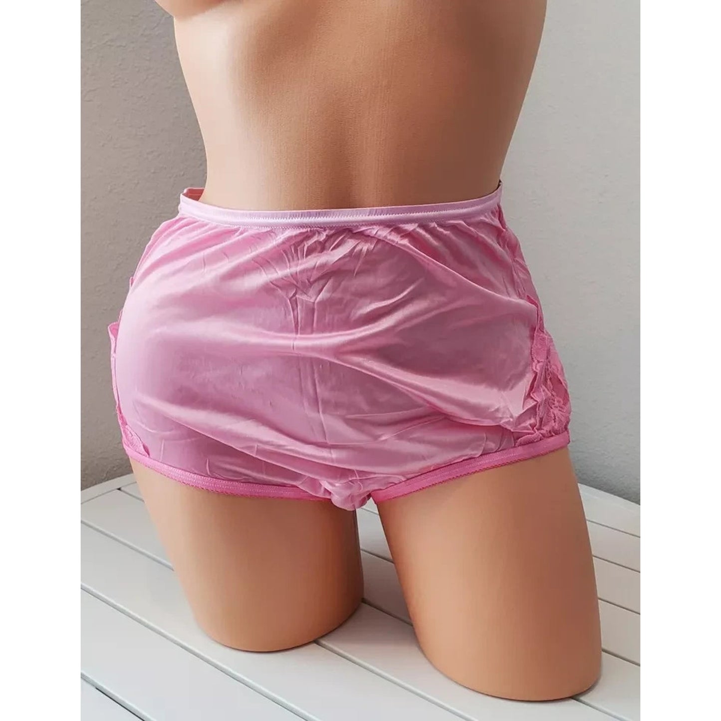 Vanity Fair Lace Nouveau Full Cut Nylon Panty Brief Classic Princess Pink