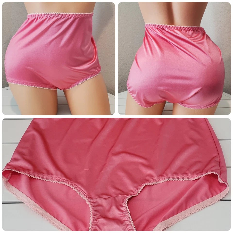Vanity Fair 40301 Full Coverage Brief Panty Shiny Nylon Bubblegum Pink 10/3XL